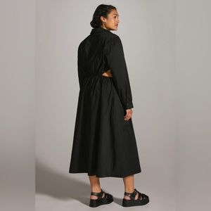 Anthropologie | Sunday In Brooklyn Black Side Cut Out Collared Midi Dress